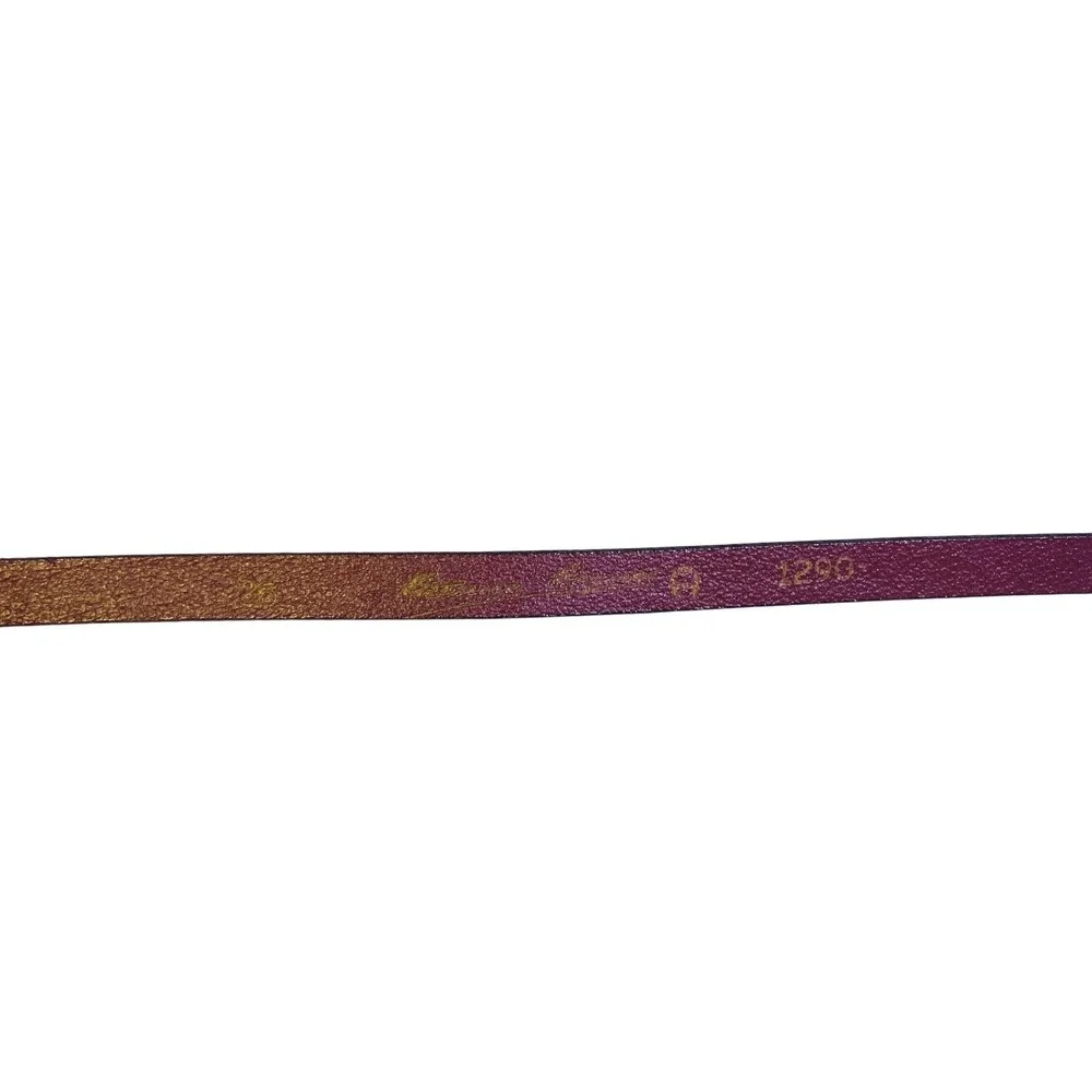 Etienne Aigner Western‎ Leather Belt Womens XS 26-29 in Horseshoe Burgundy